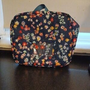 Floral Quilted Cosmetic Bag